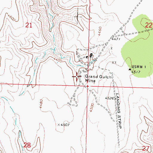 Topographic Map of Grand Gulch Mine, AZ