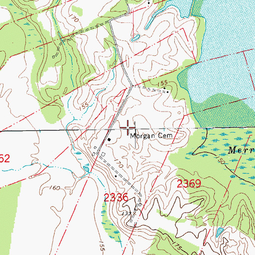 Topographic Map of Morgan Cemetery, AR