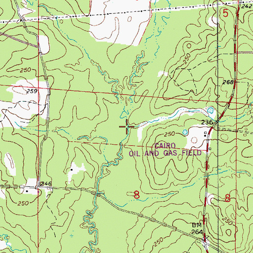 Topographic Map of Morgan Creek, AR