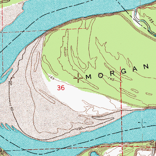 Topographic Map of Morgan Point, AR