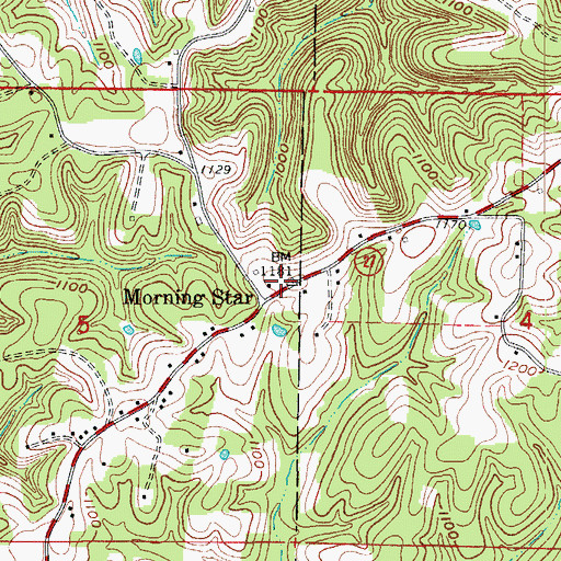Topographic Map of Morning Star, AR