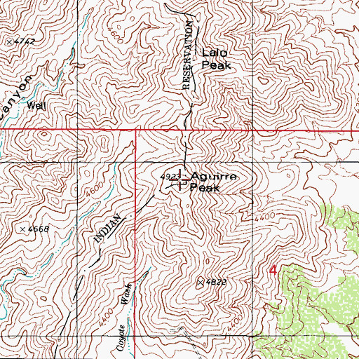 Topographic Map of Aguirre Peak, AZ
