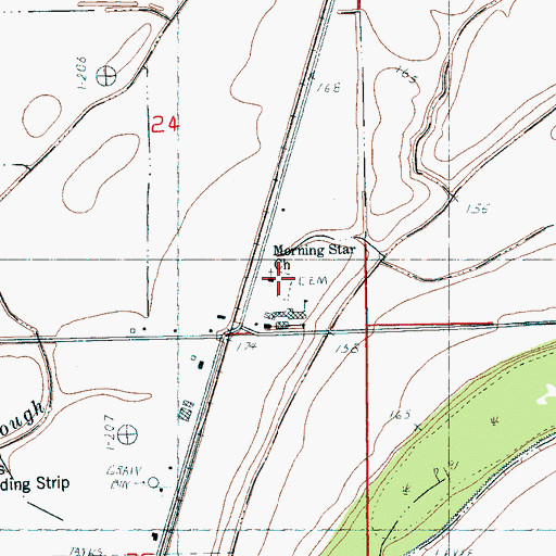 Topographic Map of Morning Star Church, AR