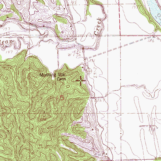 Topographic Map of Morning Star Church, AR