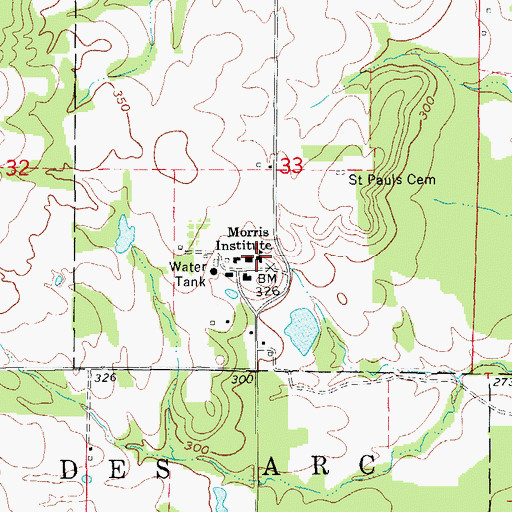 Topographic Map of Morris Institute, AR