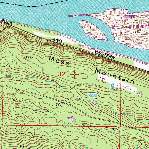Topographic Map of Moss Mountain, AR