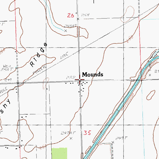 Topographic Map of Mounds, AR