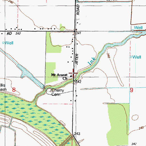 Topographic Map of Mount Ararat Church, AR
