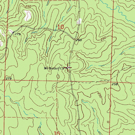 Topographic Map of Mount Bethel Church, AR
