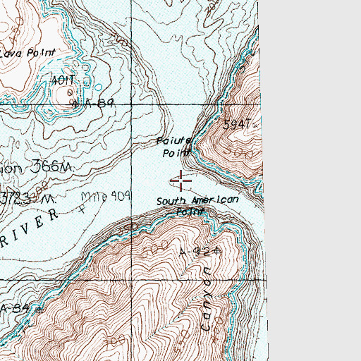 Topographic Map of Grand Wash Canyon, AZ