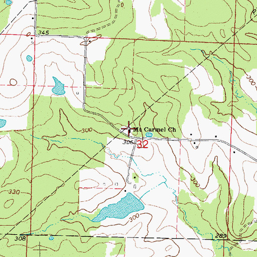 Topographic Map of Mount Carmel Church, AR