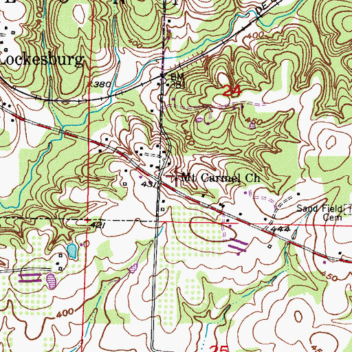 Topographic Map of Mount Carmel Church, AR