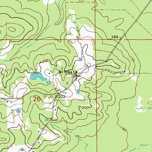 Topographic Map of Mount Elba Church, AR