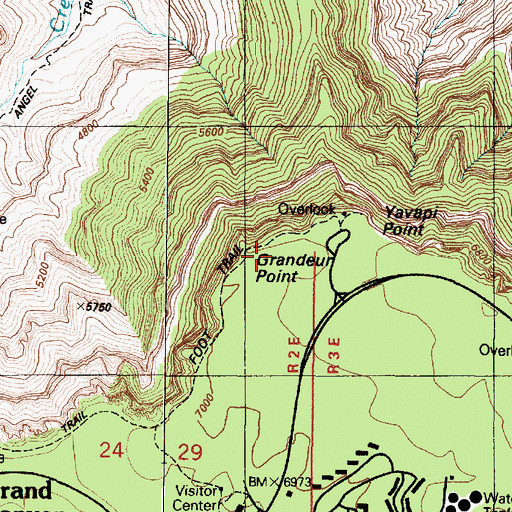 Topographic Map of Grandeur Point, AZ