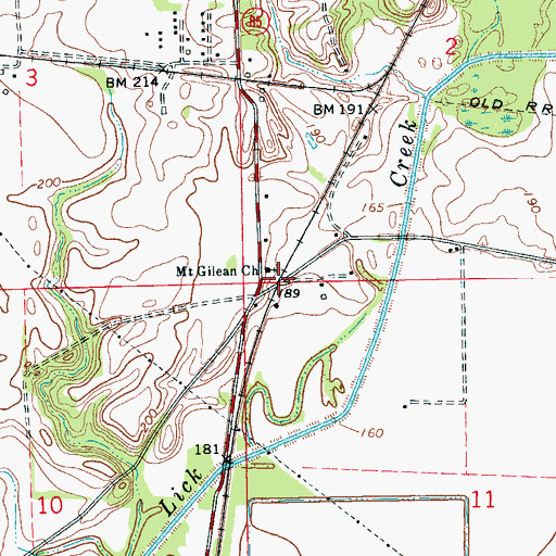 Topographic Map of Mount Gilean Church, AR