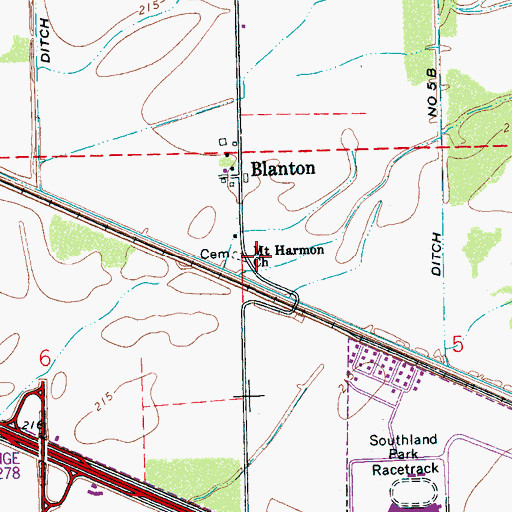 Topographic Map of Mount Harmon Church, AR