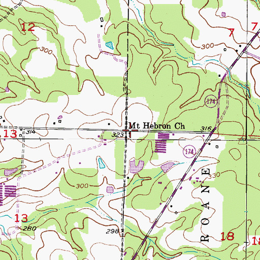 Topographic Map of Mount Hebron Church, AR