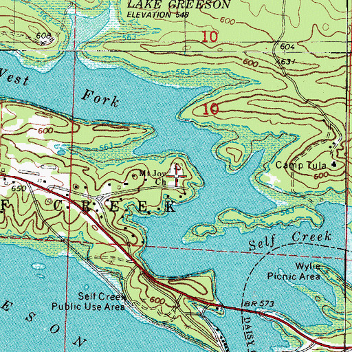 Topographic Map of Mount Joy Church, AR