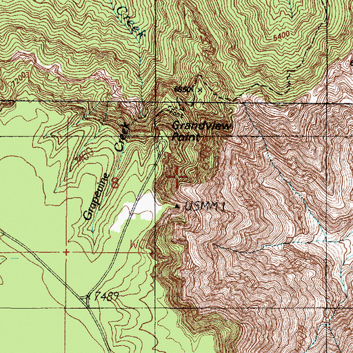 Topographic Map of Grandview Point, AZ