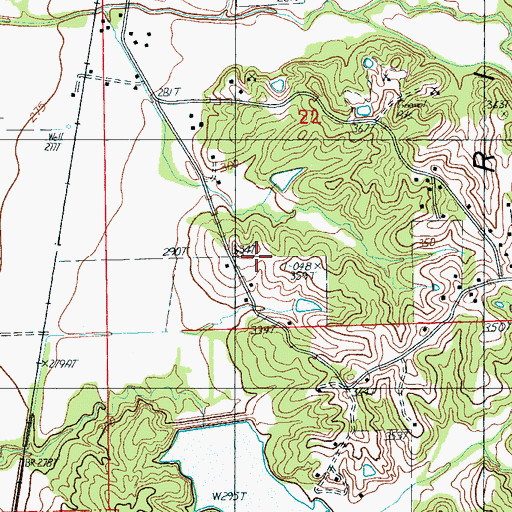 Topographic Map of Mount Maria Cemetery, AR