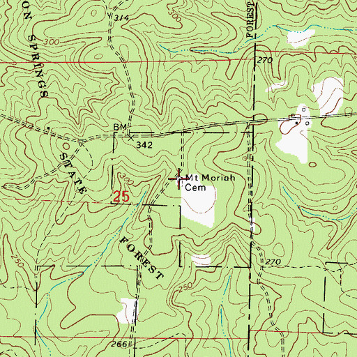 Topographic Map of Mount Moriah Cemetery, AR