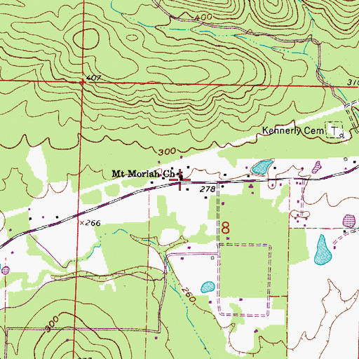 Topographic Map of Mount Moriah Church, AR