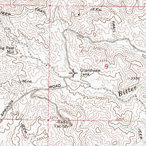 Topographic Map of Grandview Tank, AZ