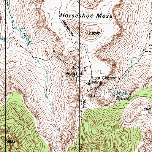 Topographic Map of Grandview Trail, AZ