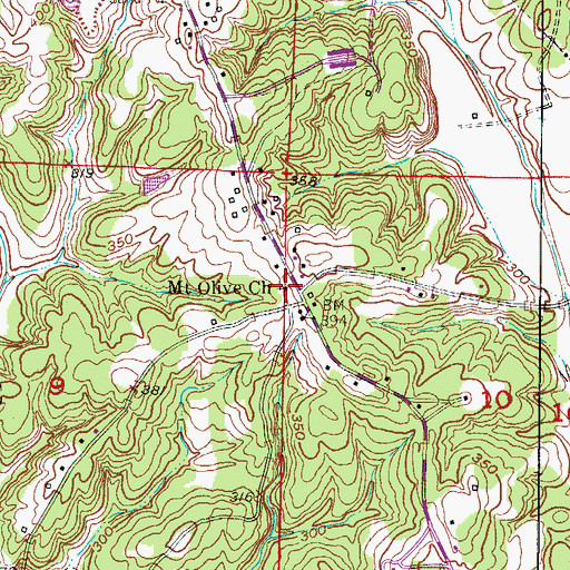 Topographic Map of Mount Olive Church, AR