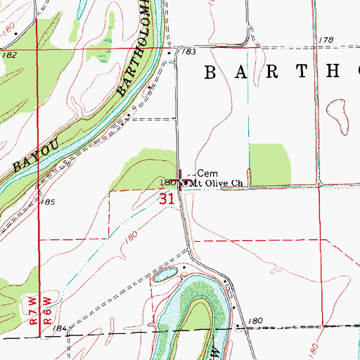Topographic Map of Mount Olive Church, AR