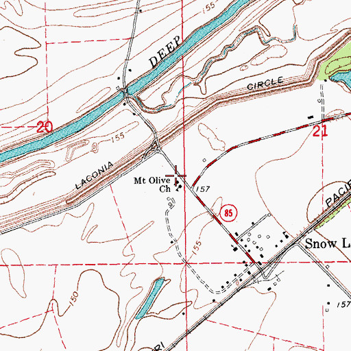 Topographic Map of Mount Olive Church, AR