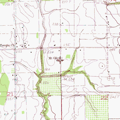 Topographic Map of Mount Olive Church, AR