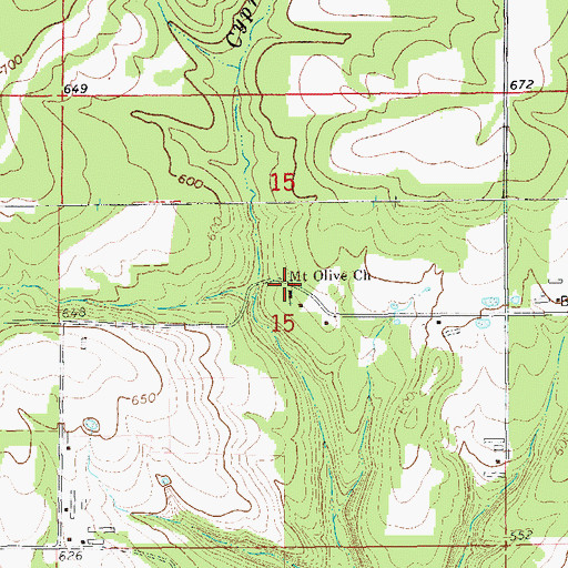 Topographic Map of Mount Olive Church, AR