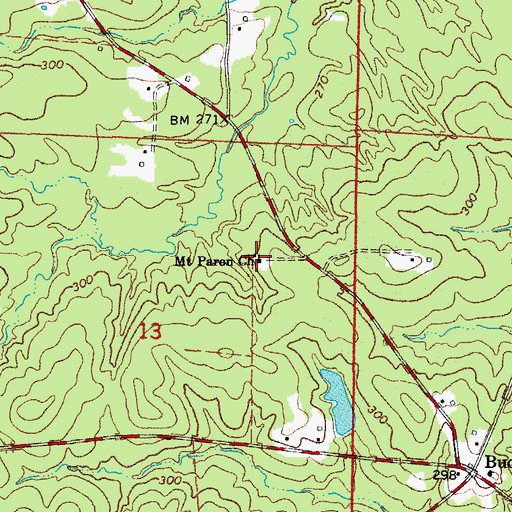 Topographic Map of Mount Paron Church, AR