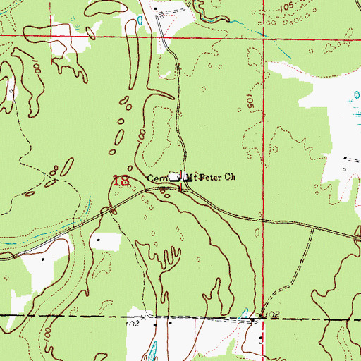 Topographic Map of Mount Peter Church, AR