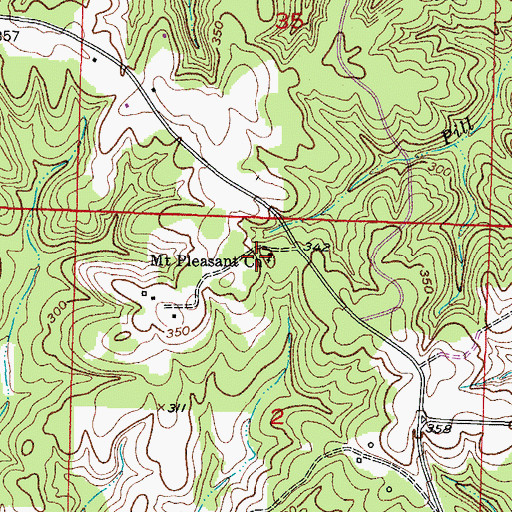 Topographic Map of Mount Pleasant Church, AR