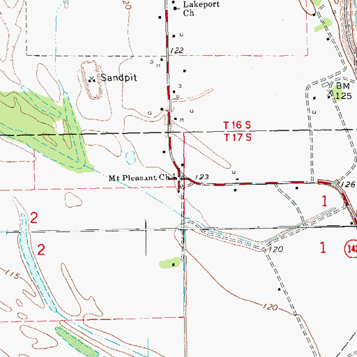 Topographic Map of Mount Pleasant Church, AR