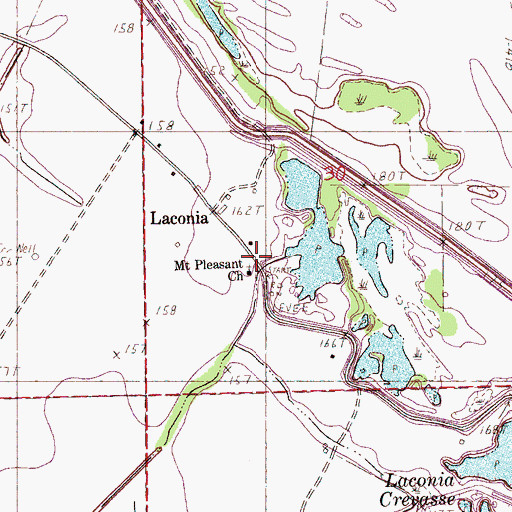 Topographic Map of Mount Pleasant Church, AR