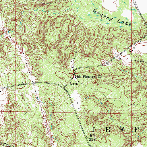 Topographic Map of Mount Pleasant Church, AR