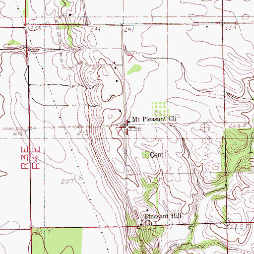 Topographic Map of Mount Pleasant Church, AR