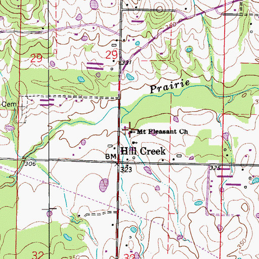 Topographic Map of Mount Pleasant Church, AR