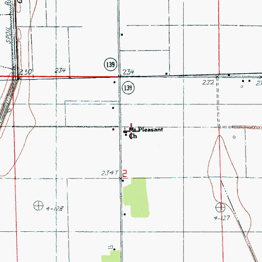Topographic Map of Mount Pleasant Church, AR