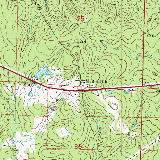 Topographic Map of Mount Sinai Church, AR