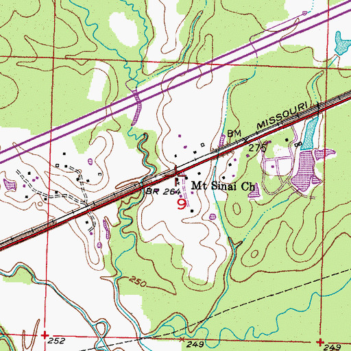 Topographic Map of Mount Sinai Church, AR