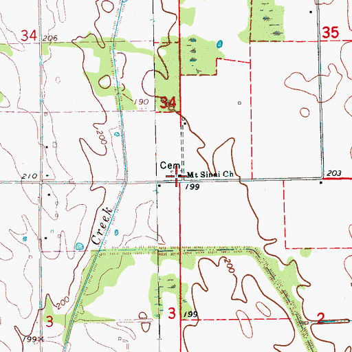 Topographic Map of Mount Sinai Church, AR