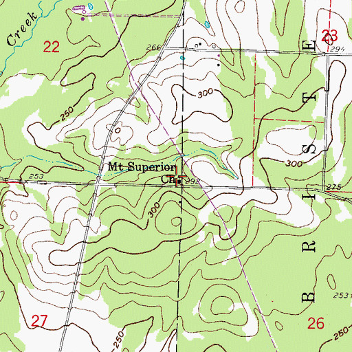 Topographic Map of Mount Superior Church, AR