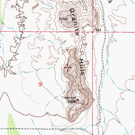 Topographic Map of Granite Hills, AZ