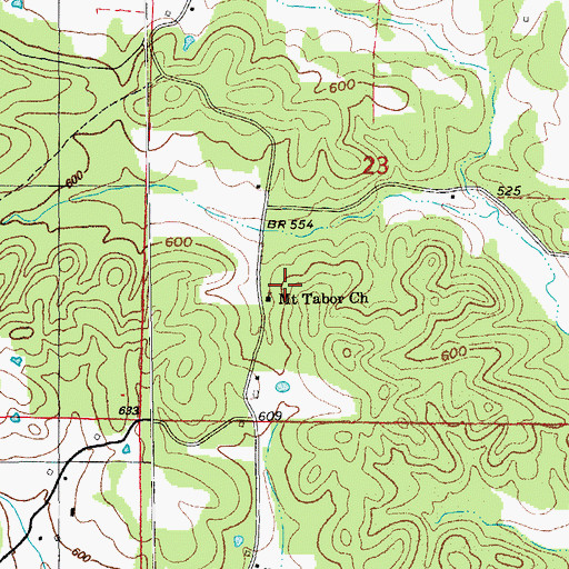 Topographic Map of Mount Tabor Church, AR