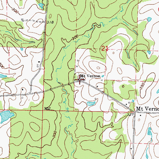 Topographic Map of Mount Vernon Church, AR