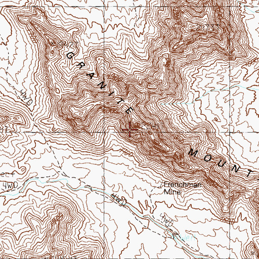 Topographic Map of Granite Mountain, AZ